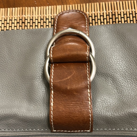 NINO BOSSI GENUINE LEATHER CLUTCH BAG GREY SIZE S - Picture 5 of 13